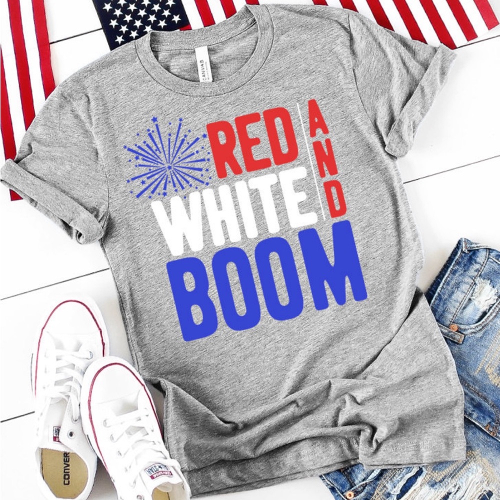 Red white and blue tshirts